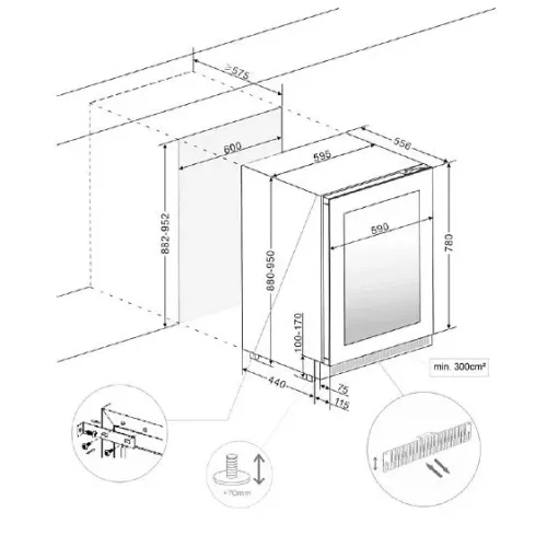 Винный шкаф PANDO PVMBP HD 60-52CRR