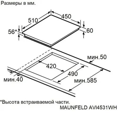Варочная поверхность MAUNFELD AVI4531WH