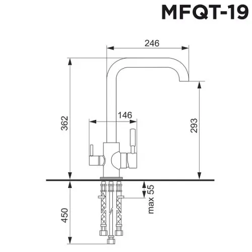 Смеситель MAUNFELD MFQT-19DGR темно-серый