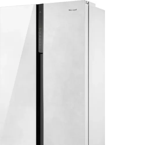 Холодильник WEISSGAUFF WSBS 500 Inverter NoFrost White Rock Glass