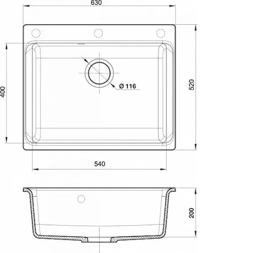 Кухонная мойка RIVELATO AXEL 60 nero