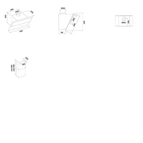 Вытяжка FALMEC VERSO 55 GRAY CVXN55.E0P2#ZZZA490F