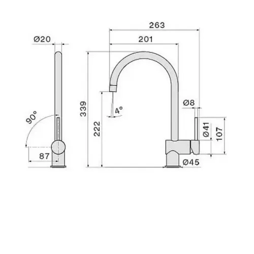 Смеситель FALMEC EASY ROUND CHROME (MEAR.00#CHF)