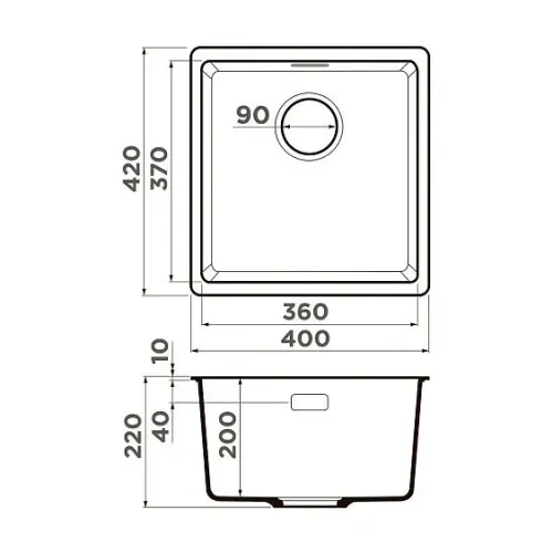 Кухонная мойка OMOIKIRI Kata 40-U-ES (4997501)