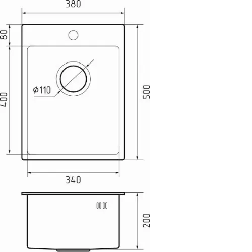 Кухонная мойка RIVELATO Rinox 3850 PVD black