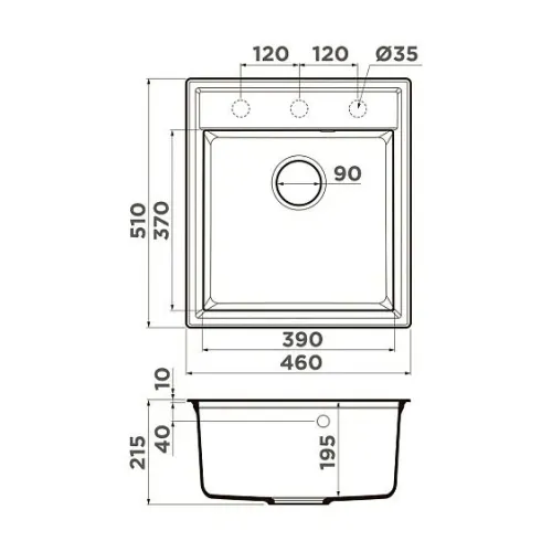 Кухонная мойка OMOIKIRI Daisen 46-ES (4997489)
