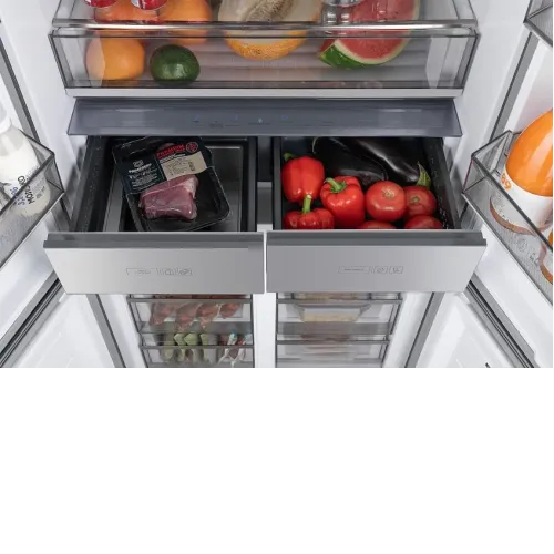 Холодильник WEISSGAUFF WCD 590 NoFrost Inverter Premium EcoFresh Inox Glass