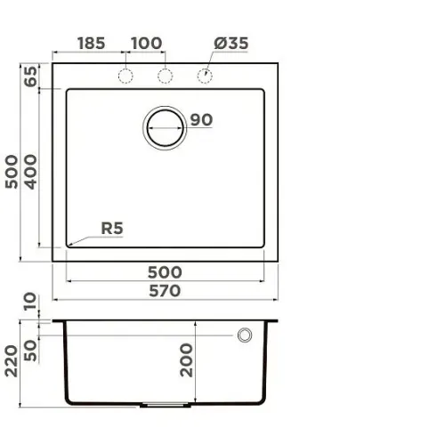 Кухонная мойка OMOIKIRI Bosen 57A-MO (4997465)
