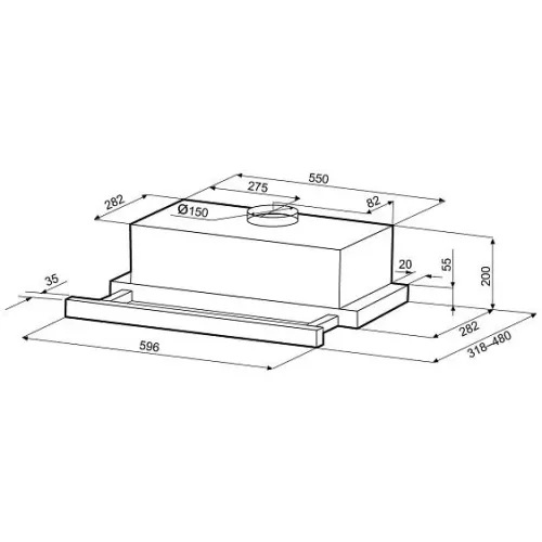Вытяжка KRONA KAMILLA T SENSOR 600 White