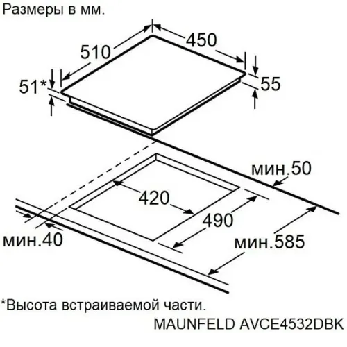 Варочная поверхность MAUNFELD AVCE4532DBK