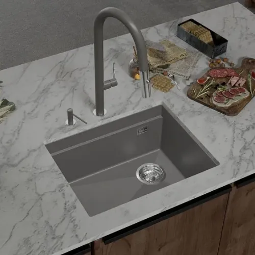 Кухонная мойка RIVELATO LINO 554-R grigio metallizz