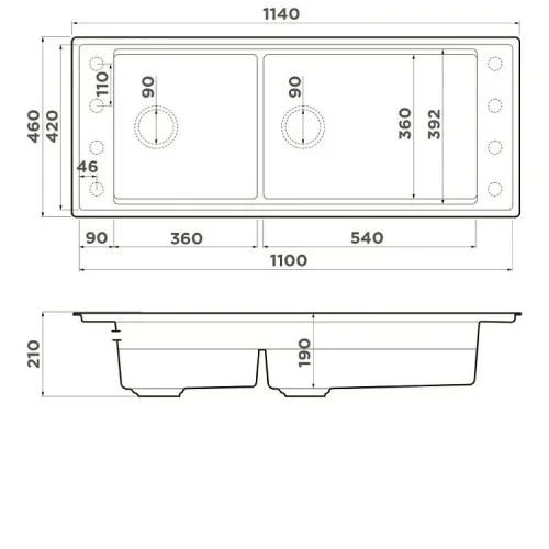 Кухонная мойка OMOIKIRI Sintesi Pro 114-2-MO (4997450)