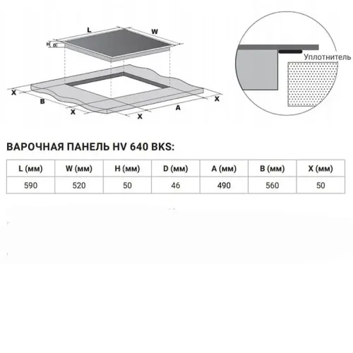 Варочная поверхность WEISSGAUFF HV 640 BKS