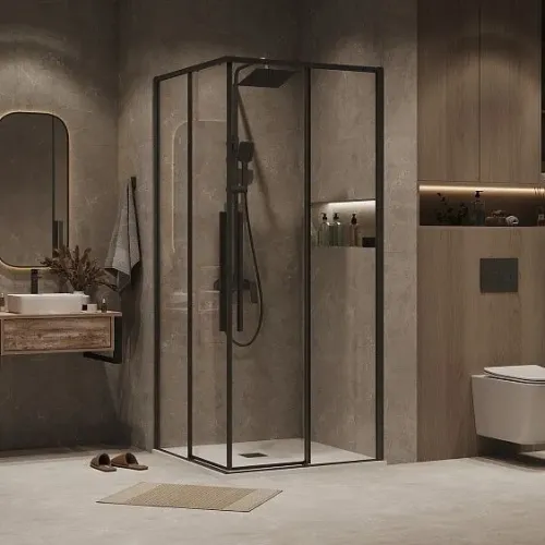 1/2 душевого ограждения GROSSMAN 1/2.K33.01.70.21.00 черный матовый