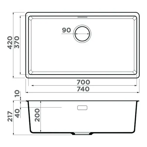 Кухонная мойка OMOIKIRI Kata 74-U-WH (4997564)