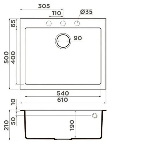 Кухонная мойка OMOIKIRI Bosen 61A-MO (4997198)