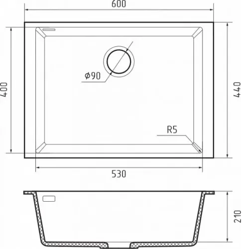 Кухонная мойка RIVELATO STRIA 6053 Sabbia