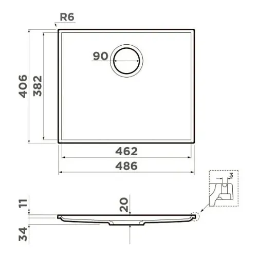 Кухонная мойка OMOIKIRI KITEN 48 INT WH (4997477)
