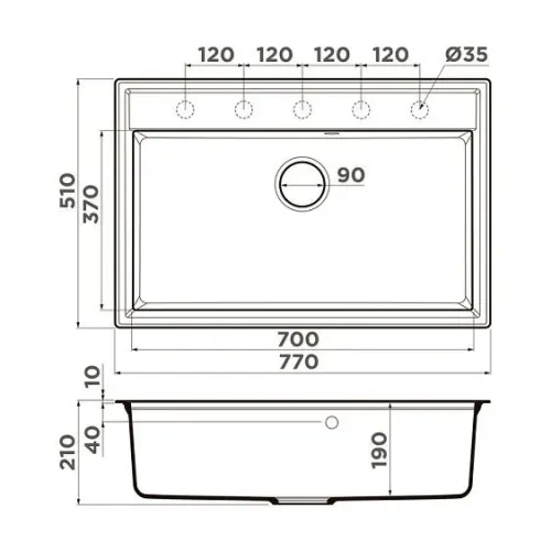 Кухонная мойка OMOIKIRI Daisen 77-ES (4997490)