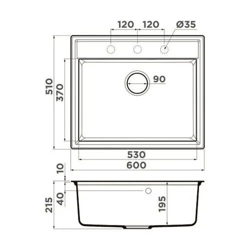 Кухонная мойка OMOIKIRI Daisen 60-WH (4997522)