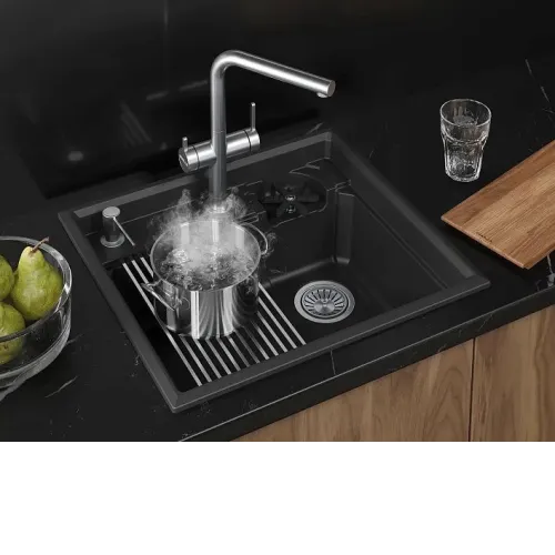 Кухонная мойка GRANULA 5807R черный