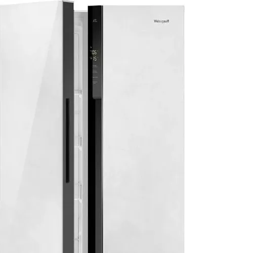 Холодильник WEISSGAUFF WSBS 500 Inverter NoFrost White Rock Glass