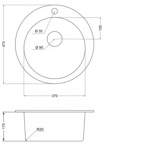 Кухонная мойка EMAR EMQ-1475.C алмаз