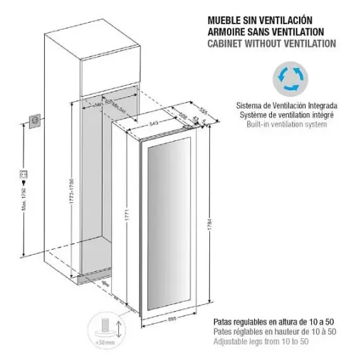 Винный шкаф PANDO PVMAVP 178-101CRL