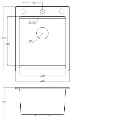 Кухонная мойка EMAR EMQ-1420.Q берилл