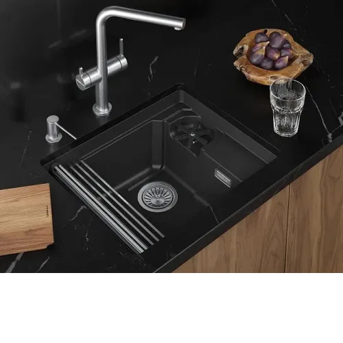 Кухонная мойка GRANULA 5505RU черный