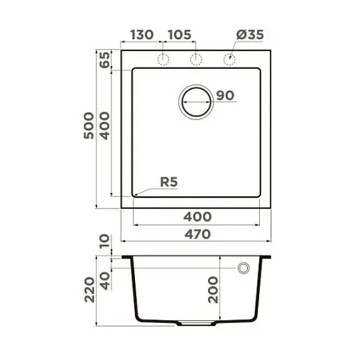 Кухонная мойка OMOIKIRI Bosen 47-ES (4997207)