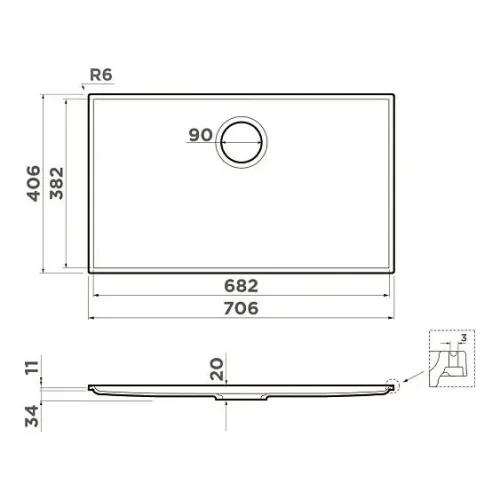 Кухонная мойка OMOIKIRI KITEN 70 INT WH (4997479)