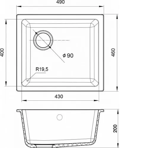 Кухонная мойка RIVELATO BERKANA 45 grigio metallizzato