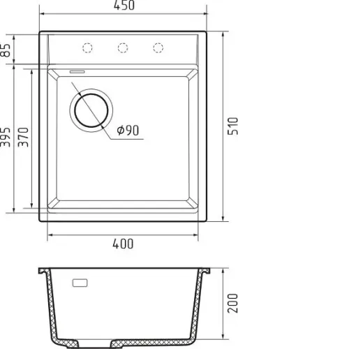 Кухонная мойка RIVELATO TESORO 455-L topazio