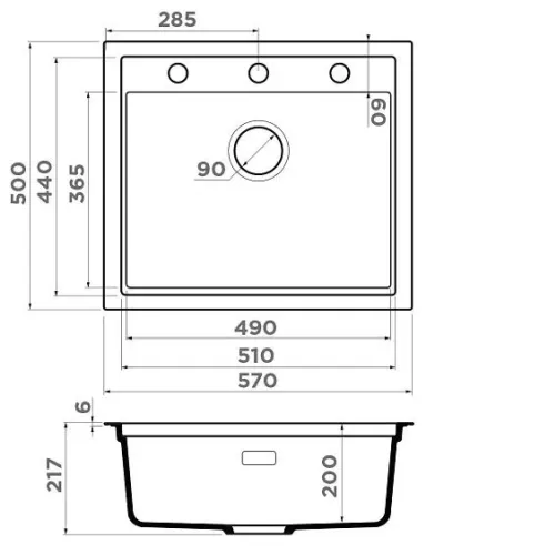 Кухонная мойка OMOIKIRI Sintesi 57-MO (4997457)