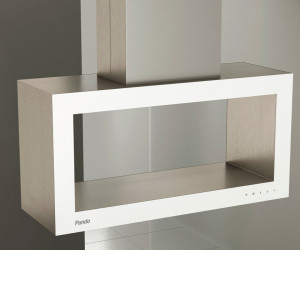 Вытяжка PANDO I-960/100 INOX - CRISTAL BLANCO BRILLANTE V.1250 ECO SEC