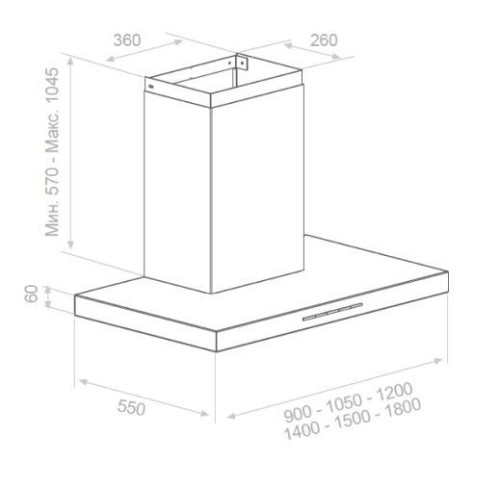 Вытяжка PANDO P-861/105 INOX V.850 SEC