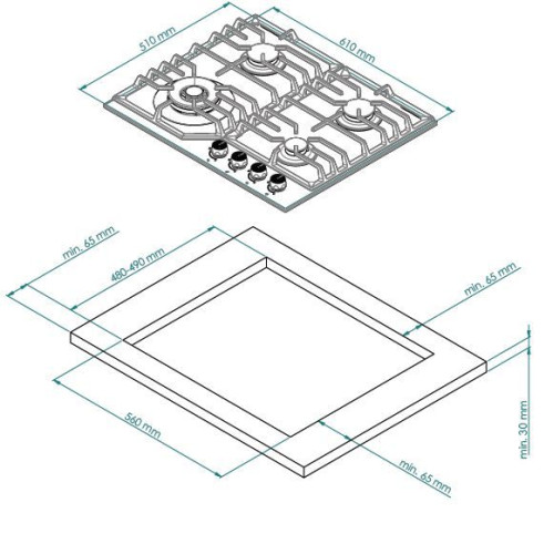 Варочная поверхность KUPPERSBERG FS 610 Ant Bronze