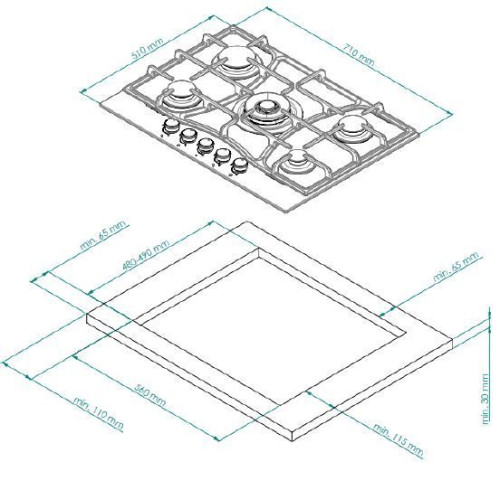 Варочная поверхность KUPPERSBERG FS 710 C Bronze