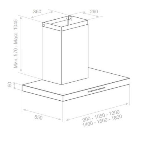 Вытяжка PANDO P-861/180 INOX V.1250 ECO SEC