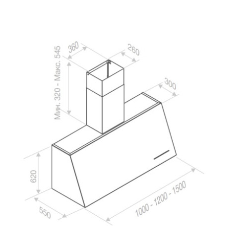 Вытяжка PANDO P-2000/100 INOX V.1250 ECO SEC