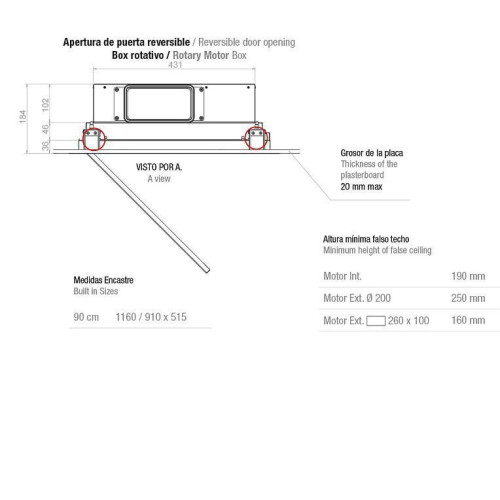 Вытяжка PANDO E-297/120 INOX V.1130 ECO SEC PLUS