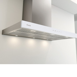 Вытяжка PANDO P-826/90 INOX - TOUCH CRISTAL BLANCO V.850 SEC