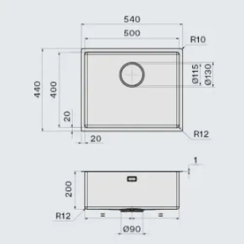 Кухонная мойка FALMEC COMO 50 CM PVD GUN METAL (SCO5000F.00#PPF)