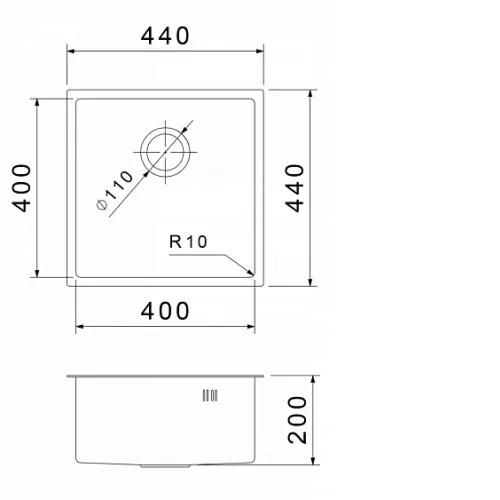 Кухонная мойка RIVELATO Rinox 4444 UN