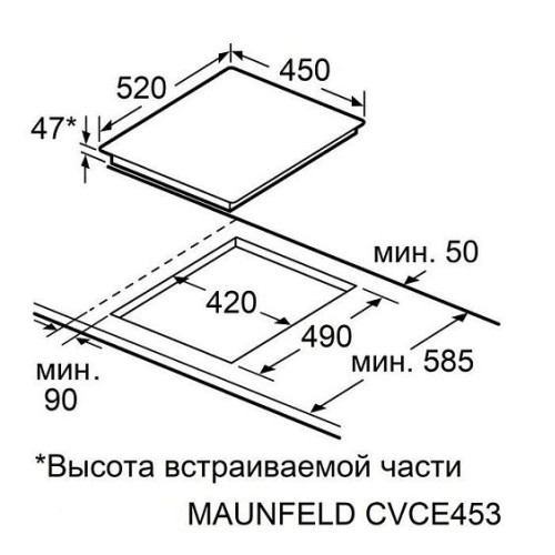 Варочная поверхность MAUNFELD CVCE453SDBK
