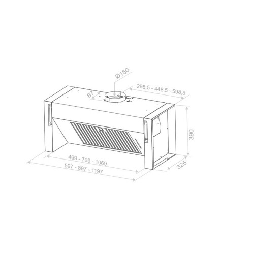 Вытяжка PANDO GIM2/120 INOX PANEL V.850 SEC