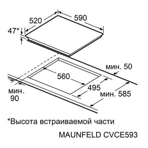 Варочная поверхность MAUNFELD CVCE593STBK LUX