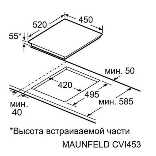 Варочная поверхность MAUNFELD CVI453STBKC