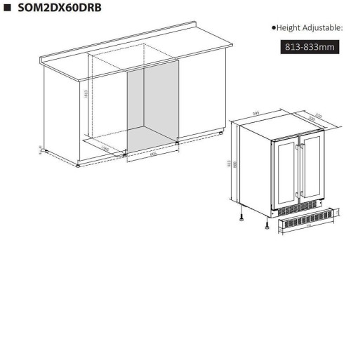 Винный шкаф TEMPTECH SOM2DX60DRB